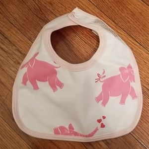 TBBC Pink and White Elephant Bib
